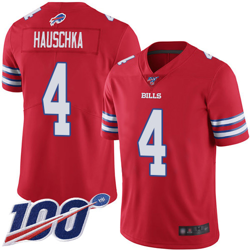 Men Buffalo Bills #4 Stephen Hauschka Limited Red Rush Vapor Untouchable 100th Season NFL Jersey